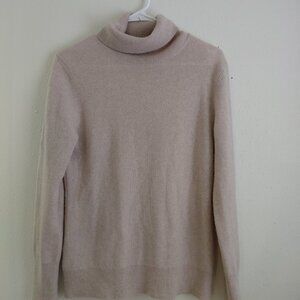 Alex Marie 100% Cashmere Tan Sweater Turtleneck Long Sleeve